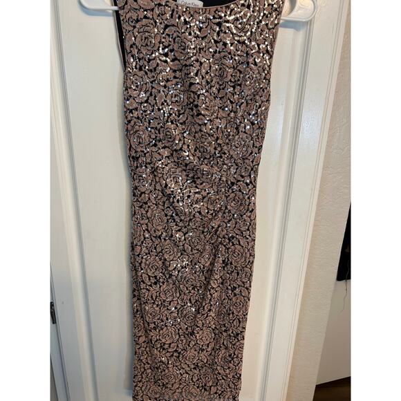 Calvin Klein Sequined Rose-Pattern Sheath Dress - Picture 10 of 12